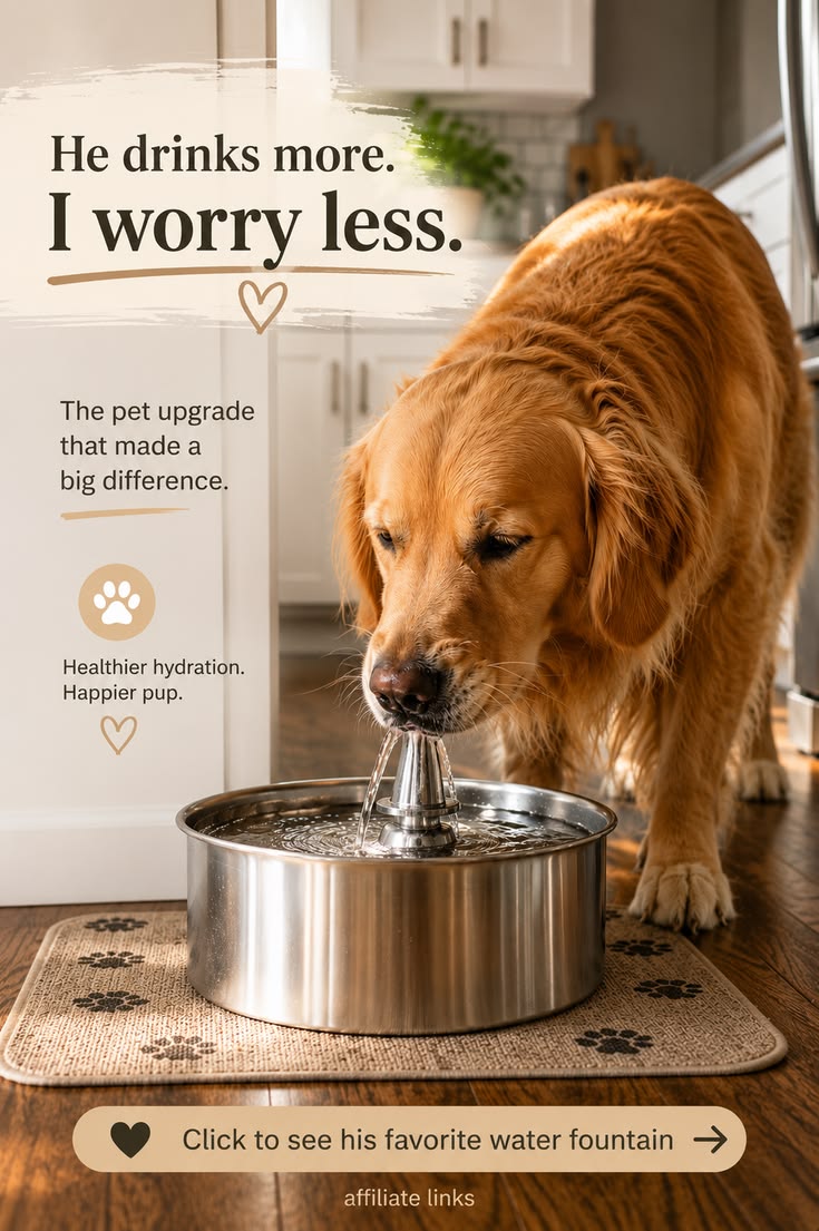 Oneisall Stainless Steel Pet Water Fountain