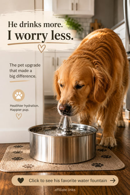 Oneisall Stainless Steel Pet Water Fountain