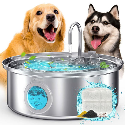 Oneisall Stainless Steel Pet Water Fountain